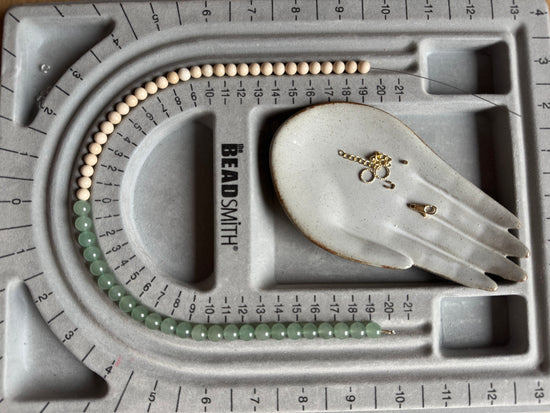 50/50 Off White Coral & Aquamarine