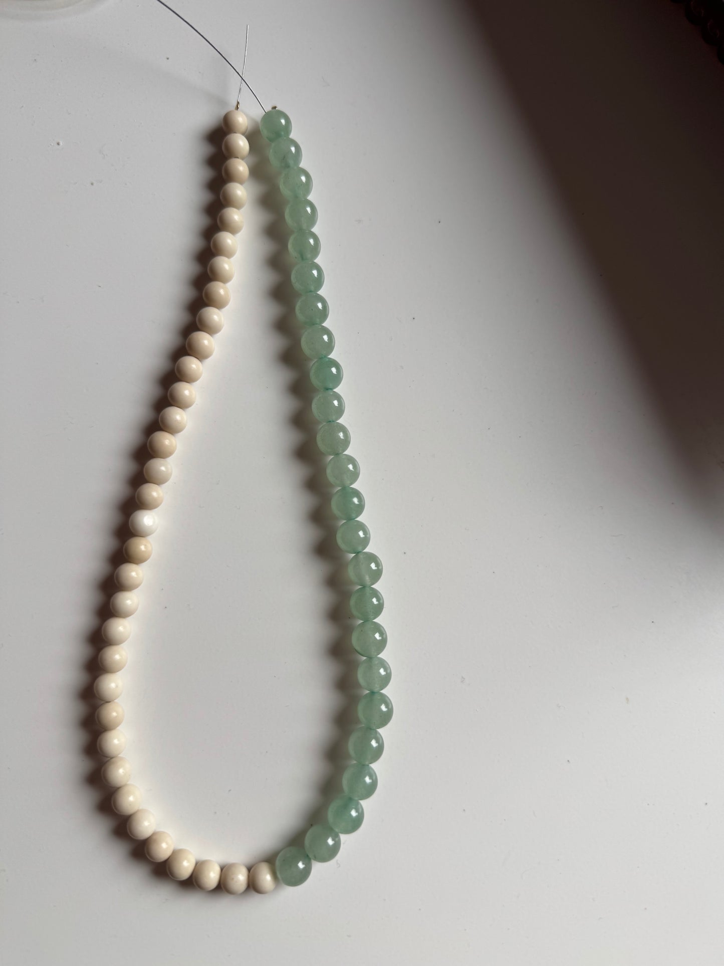 50/50 Off White Coral & Aquamarine