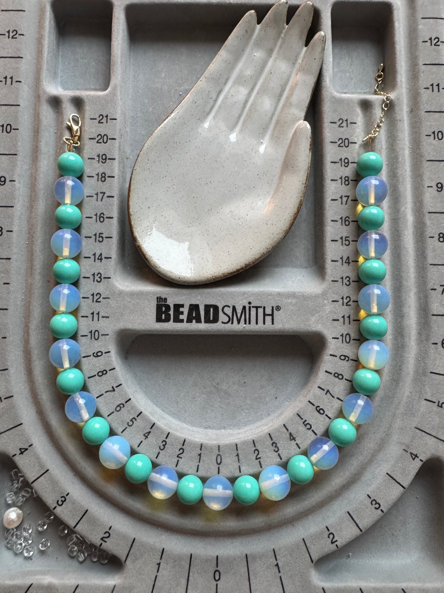 Opalite & Turquoise Coloured Beads