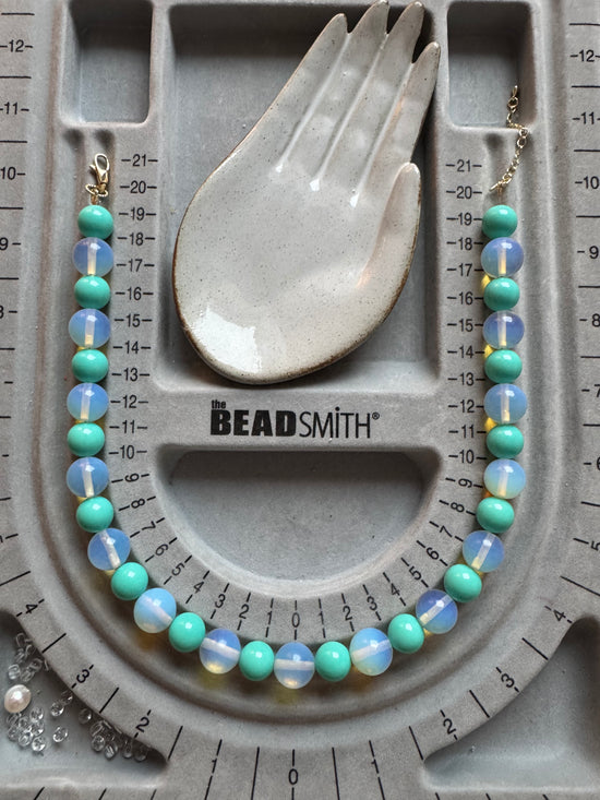 Opalite & Turquoise Coloured Beads