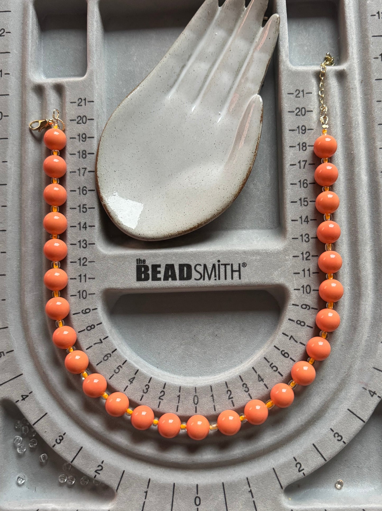 Orange Coloured Bead w/ orange transparent glass beads