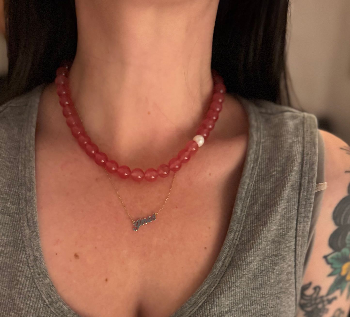 Pink Agate Quartz feat. Pearl