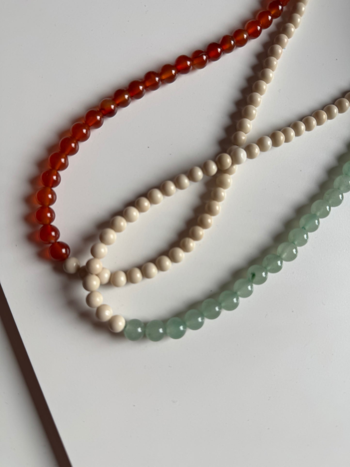 50/50 Off White Coral & Aquamarine