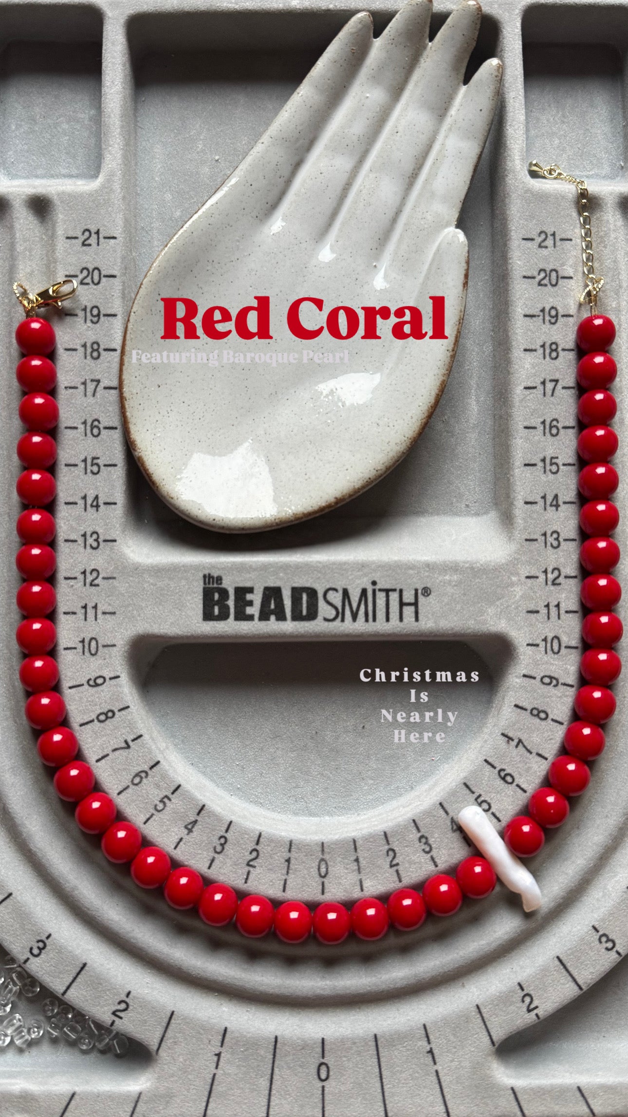 Red Coloured Bead feat. Baroque Pearl