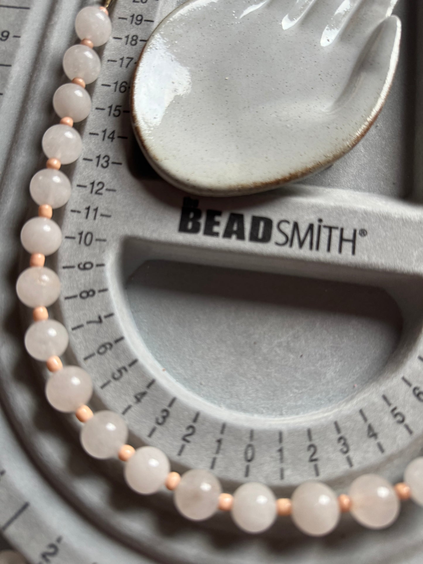 Rose Quartz w/ Apricot Glass Spacer