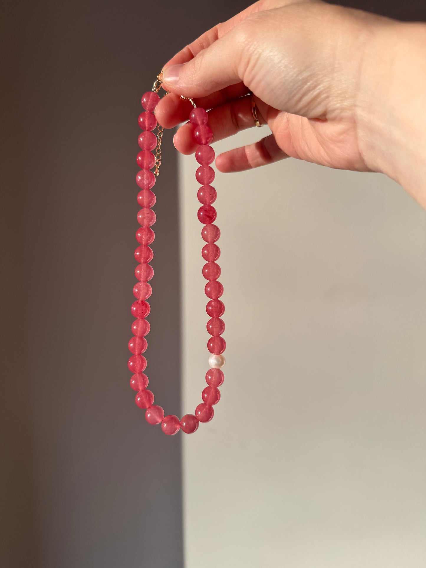 Pink Agate Quartz feat. Pearl