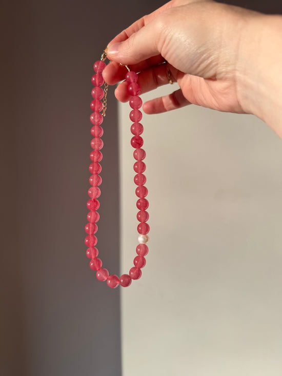 Pink Agate Quartz feat. Pearl